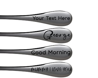 Personalized SPOON Custom Engraved Spoons Dinnerware Utensil Wedding Birthday Gifts for Her Girlfriend Mom Kitchen Cutlery (Single)