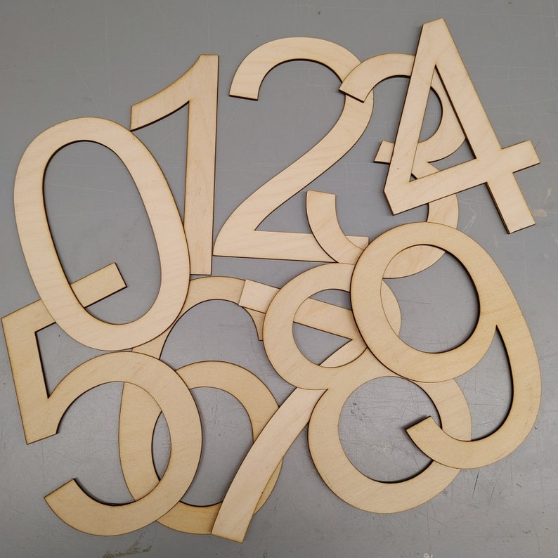 Individual Laser Cut Numbers Wooden Craft Numbers Large Custom Wood