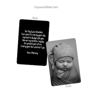 Carte portefeuille photo, faire-part de bébé, cadeau souvenir, nouveau-né, carte d'échographie personnalisée pour papa, maman, grands-parents, insert de portefeuille en métal, photo de famille