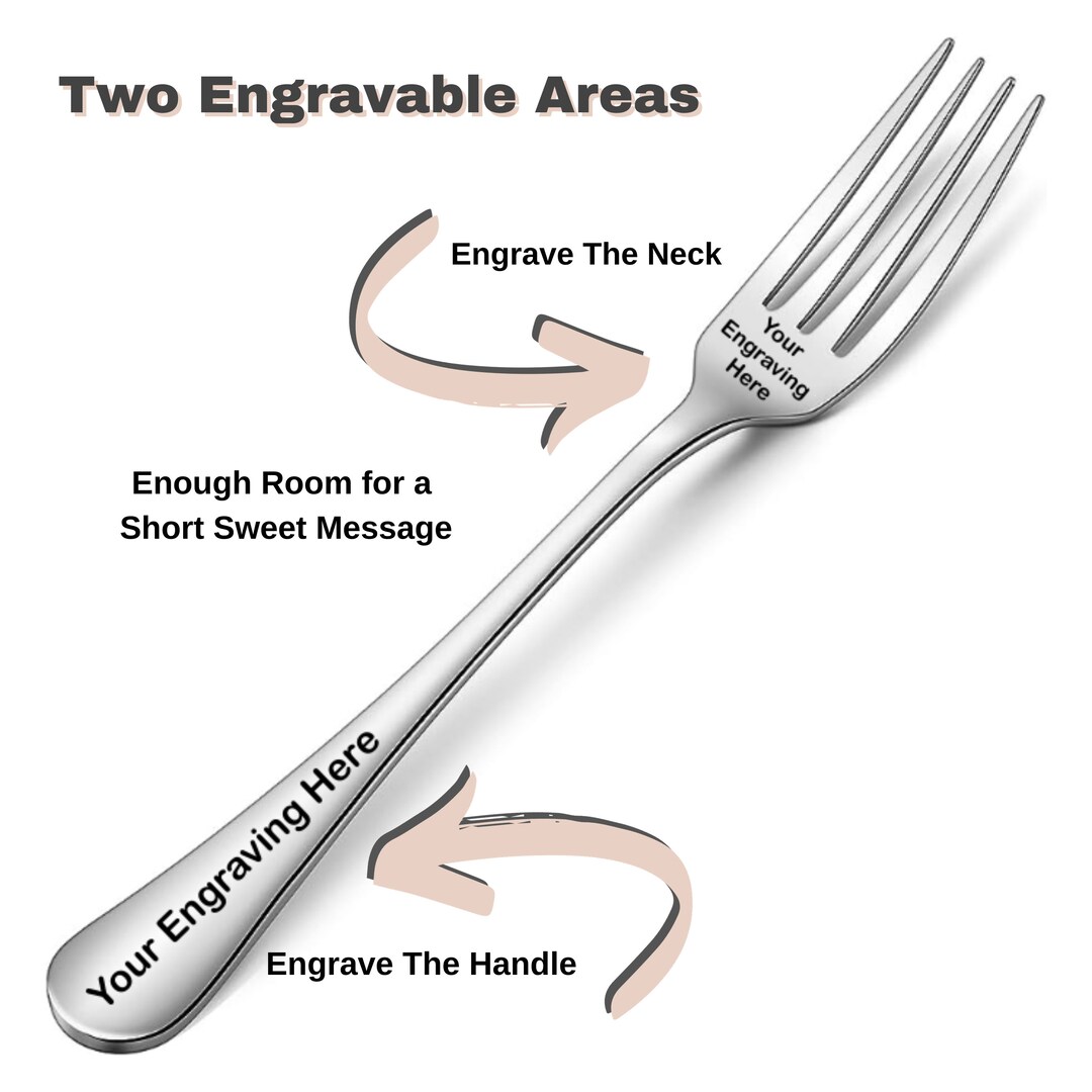 Personalized Fork Custom Etched Fork Dinnerware Utensil Wedding