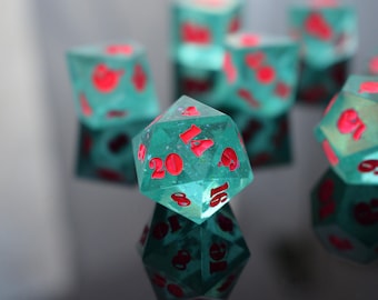 Turquoise Neon Pink Dice Set