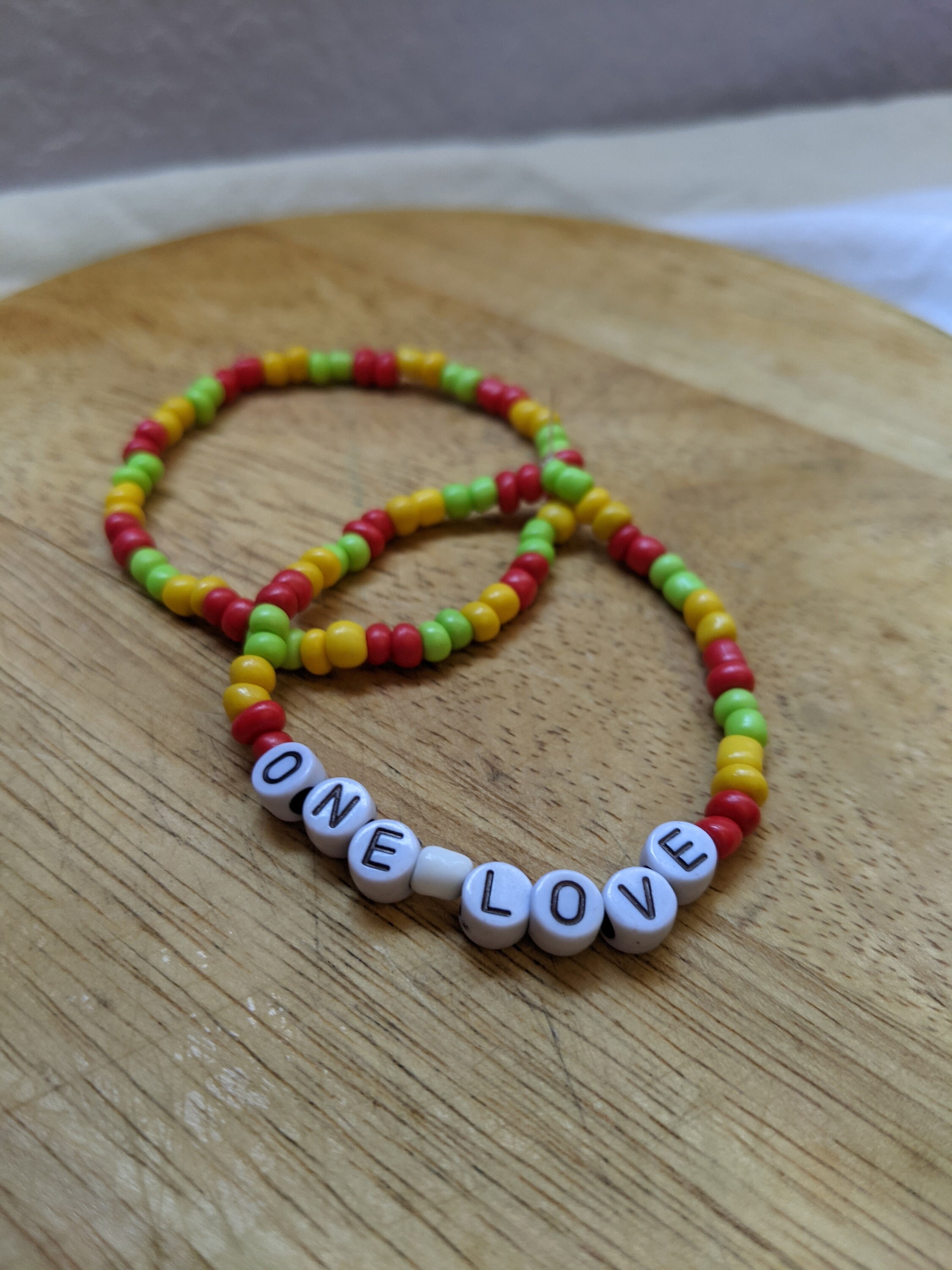 One love beaded bracelet | Etsy