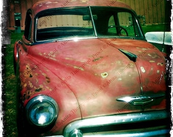 Split windshield Chevy 1950's classic car snapshot