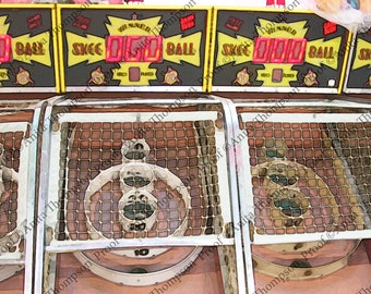 Photograph of a Skeeball vintage arcade game