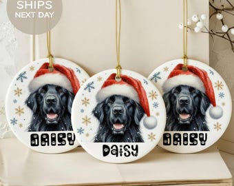 Personalisierter Hund Weihnachtsverzierung, benutzerdefinierte Haustier-Feiertagsdekoration, Weihnachtsmütze Hundeverzierung, Hundeliebhaber Geschenk, Haustier-Memorial-Verzierung