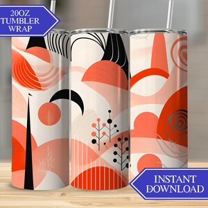 Abstract Geometric Tumbler Sublimation Design, Straight and Tapered Wrap, Tumbler Wrap, Tumbler Png, Instant Download, Digital Files Only