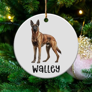 Custom Belgian Malinois Dog Keepsake Ornament, Personalized Pet Memorial Gift, Belgian Malinois Christmas Decoration, Dog Lover Gift
