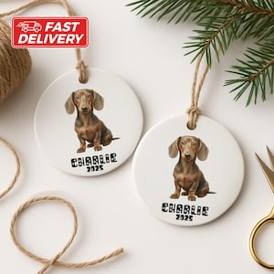 Personalized Dachshund Ornament: Custom Pet Memorial, Dog Lover Gift