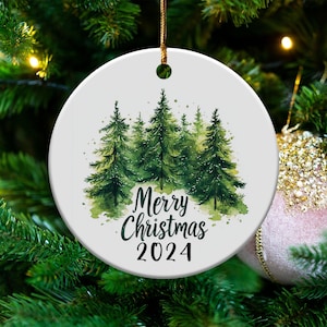 Custom Christmas Keepsake 2024, Merry Christmas Trees Ornament, Unique Holiday Decor, Personalized Xmas Gift, Tree Decoration