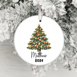 Personalized Drink Glasses Christmas Tree Ornaments 2024, Customizable Holiday Tree Decoration, Unique Xmas Gift, Family Festive Keepsake