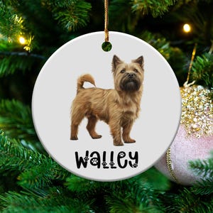 Custom Cairn Terrier Dog Ornament, Personalized Pet Keepsake, Cairn Terrier Dog Memorial, Dog Lover Gift, Custom Pet Decoration