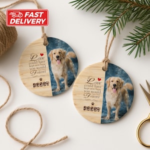 Golden Retriever Ornament, Dog Memorial Ornament, Pet Loss Ornament, Dog Name Ornament, Personalized Dog Ornament, Gift for Dog Lovers