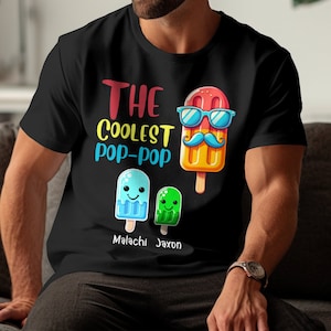 最高にクールなポップポップTシャツ、かわいいアイスクリームTシャツ、楽しいサマーシャツ、クールなおじいちゃんシャツ、アイスキャンディーグラフィックTシャツ、おじいちゃんへのカスタマイズされたギフト