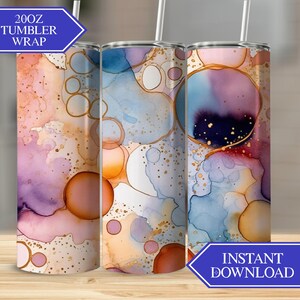 Abstract Tumbler Sublimation Design, Custom 20 oz Skinny Tumbler Wrap, Straight and Tapered, Tumbler Png, Instant Download, Digital Files
