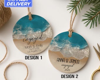 Custom Engaged Ornament, Engagement Christmas Ornament, Personalized Engagement Gifts For Couple Unique, Gifts For Newly Engaged Couple