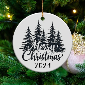 Merry Christmas Keepsake Ornament 2024, Custom Christmas Tree Decoration, Personalized Holiday Gift, Festive Home Decor