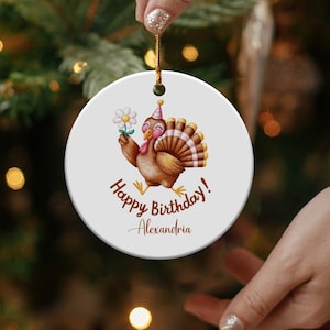 Custom Birthday Ornament, Personalized Happy Birthday Decoration, Unique Birthday Gift, Custom Name Ornament, Birthday Keepsake