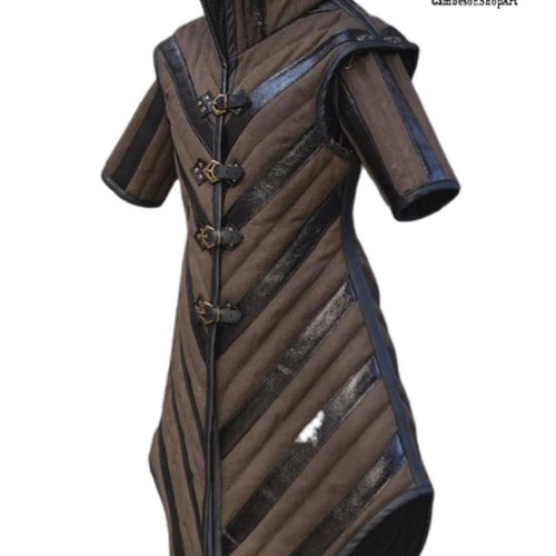 Medieval Costume Gambeson | Reenactment Roman Black Color Good Look | Helloween shops gifts