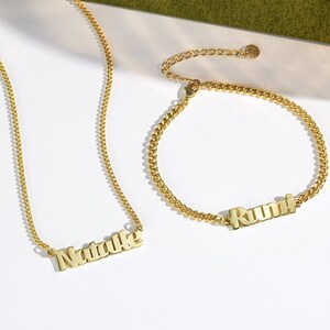 Collar con nombre personalizado y cadena de eslabones atrevida • Collar con nombre personalizado y símbolo • Regalos para ella • Regalo de cumpleaños