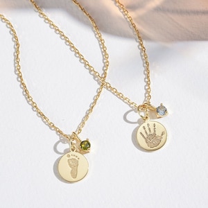 Newborn Necklace • Footprint Necklace • Gift for New Mom • Gift for Mom • Baby Shower Necklace • New Mom Gift
