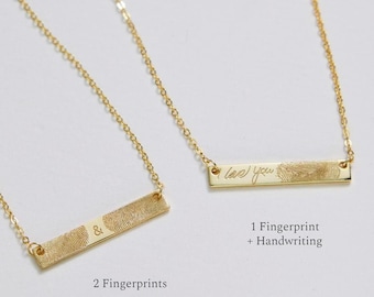 Fingerabdruck Halskette • Muttertags Geschenke • Fingerabdruck Andenken • Individueller Fingerabdruck • Erinnerungsgeschenk • Handschrift Halskette