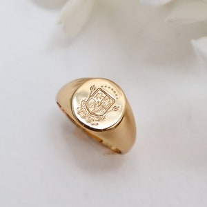 Anillo con escudo familiar • Escudo de armas • Anillo con escudo familiar • Joyas personalizadas • Anillo personalizado • Anillo de oro • Anillo con sello • Anillo llamativo