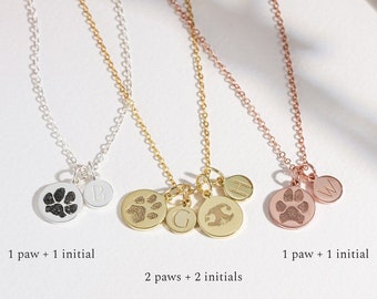 Collier avec empreintes de pattes • Collier avec empreintes de pattes de votre animal de compagnie réel • Collier personnalisé pour animal de compagnie • Collier pattes de chien • Collier pattes de chat • Patte de chien personnalisée