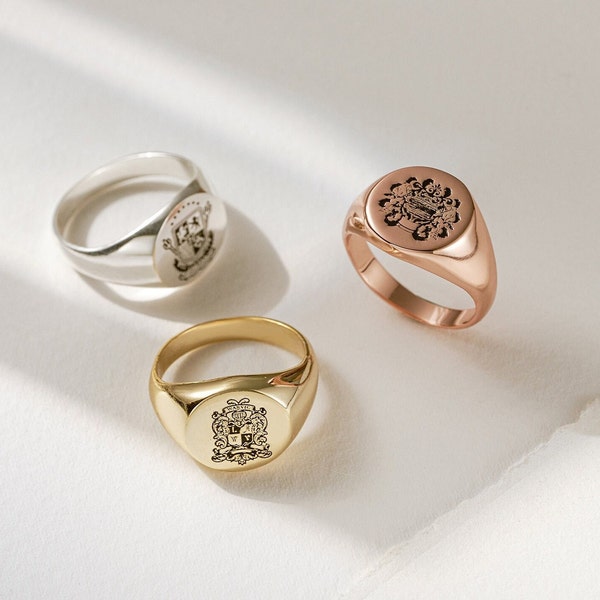 Custom Signet Ring • Custom Wedding Gift • Family Crest Ring • Coat of Arms Ring • Class Signet Ring• Graduation Gift • Father's Day Gift