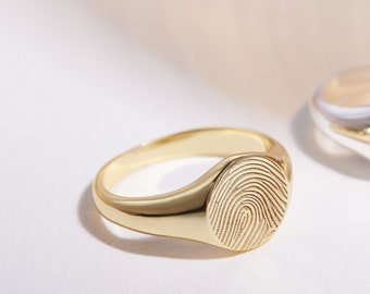 Finger Print Rings • Signet Ring Custom • Signet Ring • Custom Pet Ring • Cat paw Ring • Personalized Gift • Signet Ring Women