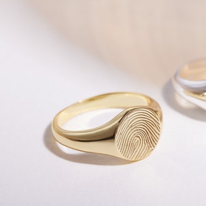 Fingerprint Rings • Signet Ring Custom • Signet Ring • Custom Pet Ring • Cat paw Ring • Personalized Gift • Signet Ring Women