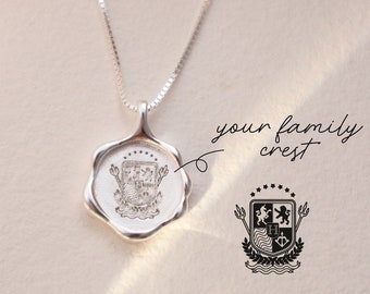 Family Crest Necklace • Coat of Arms • Family Crest Necklace • Personalized Jewelry • Personalized Necklace • Wedding Gift
