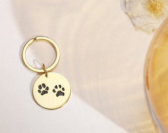 Custom Paw Print Keychain • Your Actual Pet Paw Print Keychain • Custom Pet Necklace • Dog Paw Necklace • Cat paw Charm • Personalized Gift