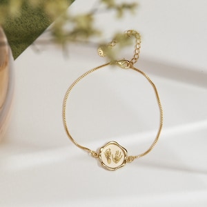 Pulsera para recién nacidos • Pulseras con huellas • Pulsera con sello de cera • Regalo personalizado para madres • Regalo de bodas • Regalos para mamá • Regalo para mamá primeriza
