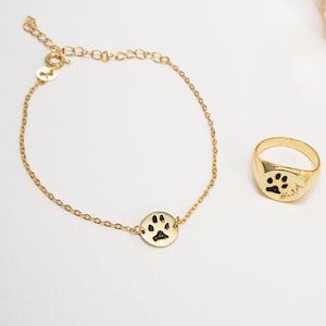 Paw Print Bracelet • Your Actual Pet Paw Print Bracelet • Custom Pet Bracelet • Dog Paw Bracelet • Cat paw Bracelet • Personalized dog paw