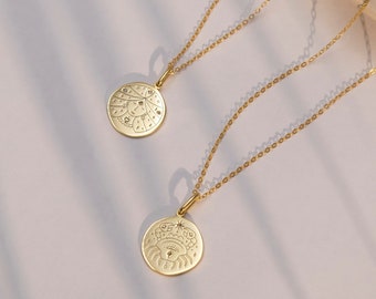 Collier constellation du zodiaque • Cadeau personnalisé • Pendentif pièce de monnaie disque • Collier personnalisé • Collier zodiaque personnalisé • Cadeaux pour elle