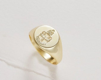 Custom Signet Ring • Coat of Arms • Wedding Crest • Family Crest Ring • Personalized Ring • Signet Ring • Wedding Gift
