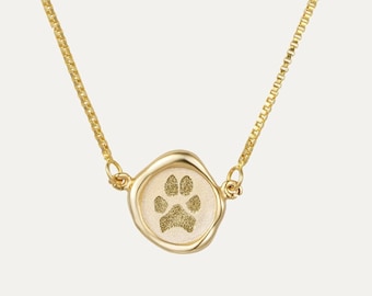 Collier empreintes de pattes • Collier empreintes de pattes de votre animal de compagnie réel • Collier personnalisé pour animal de compagnie • Collier pattes de chien • Collier pattes de chat • Perte commémorative