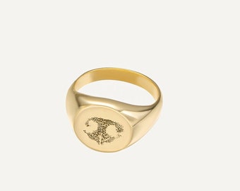 Custom Signet Ring Ring • Custom Nose Print • Engraved Ring • Personalized Pet Ring • Pet Memorial Jewelry • Personalized Pet Lover Gift