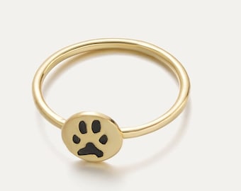 Pfötchen Ring • Personalisierter Haustier Ring • Hundepfote Ring • Katzenpfote Ring • Personalisierte Hundepfote Ring