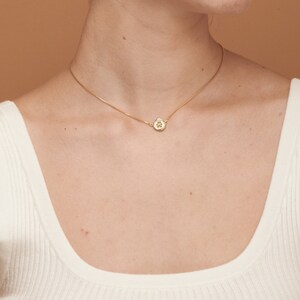 Peut inclure: Un collier en cha&icirc;ne dor&eacute;e avec un petit pendentif rond orn&eacute; d'une empreinte de patte.