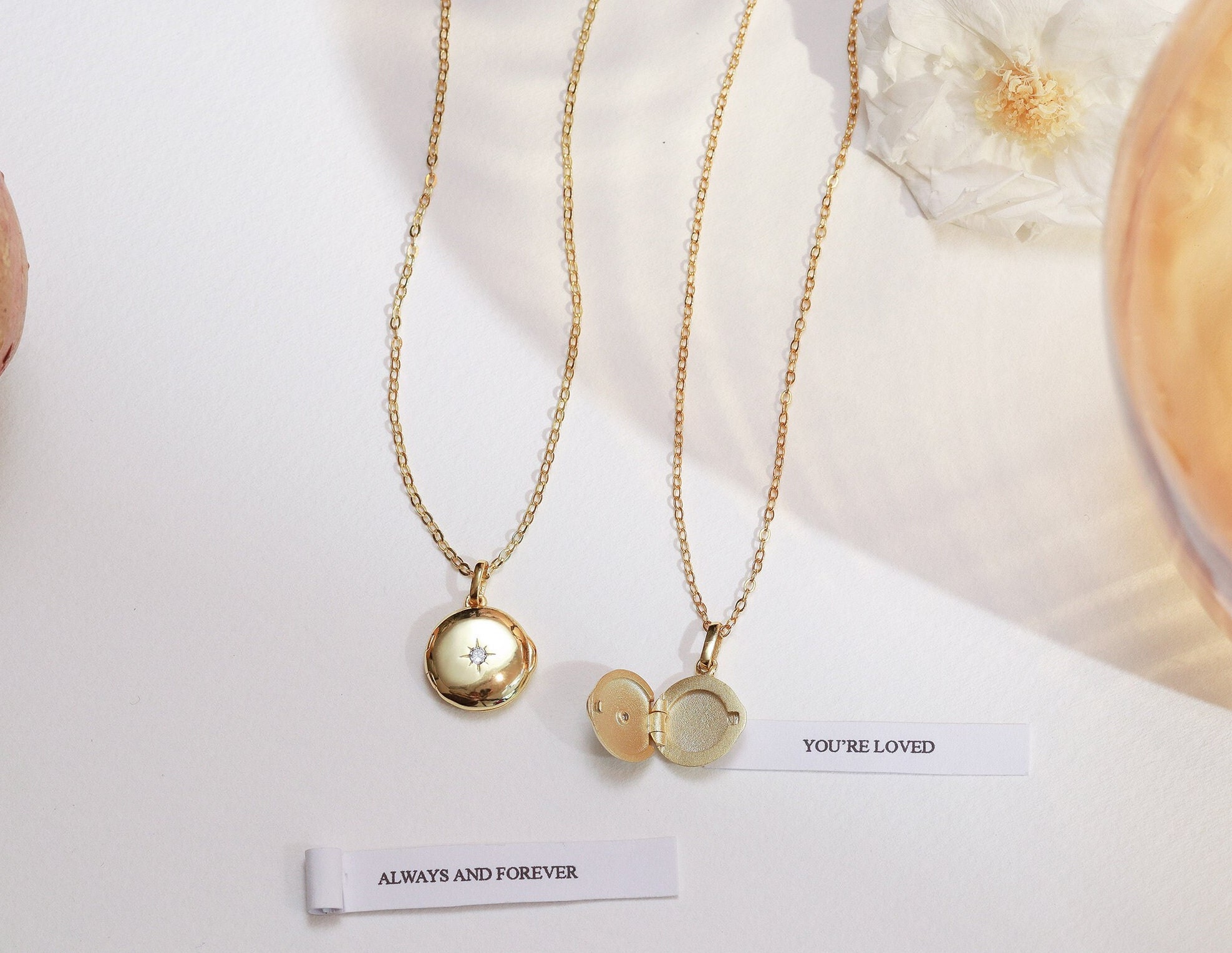 Custom Locket Necklace • Custom Photo Locket • Gold Locket Necklace ...