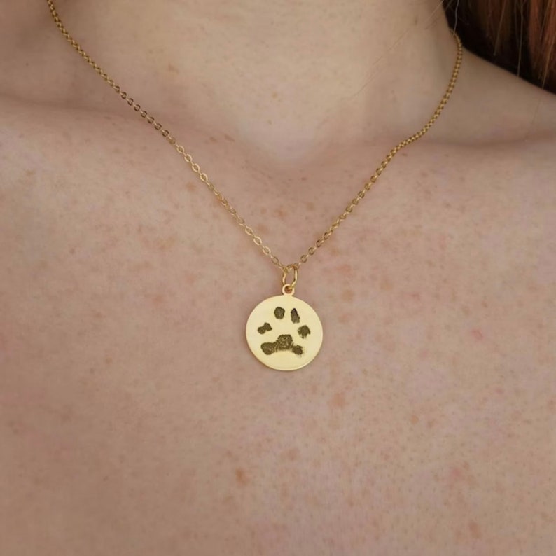 Paw Print Necklace Your Actual Pet Paw Print Necklace Custom Pet Necklace Dog Paw Necklace Cat paw necklace Personalized dog paw image 6