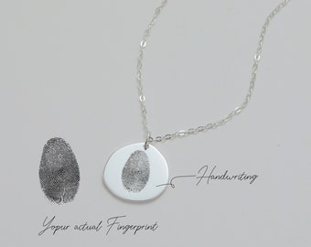 Custom Actual Fingerprint Necklace • Personalized Fingerprint Necklace For Her • Memorial Necklace • Personalized Gift • Engagement Gift