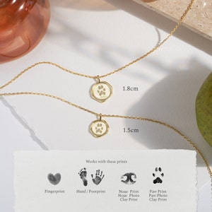 Paw Print Necklace Your Actual Pet Paw Print Necklace Custom Pet Necklace Dog Paw Necklace Cat paw necklace Memorial Loss image 5