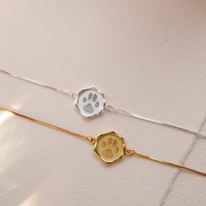 Paw Print Bracelet • Your Actual Pet Paw Print Bracelet • Custom Pet ...
