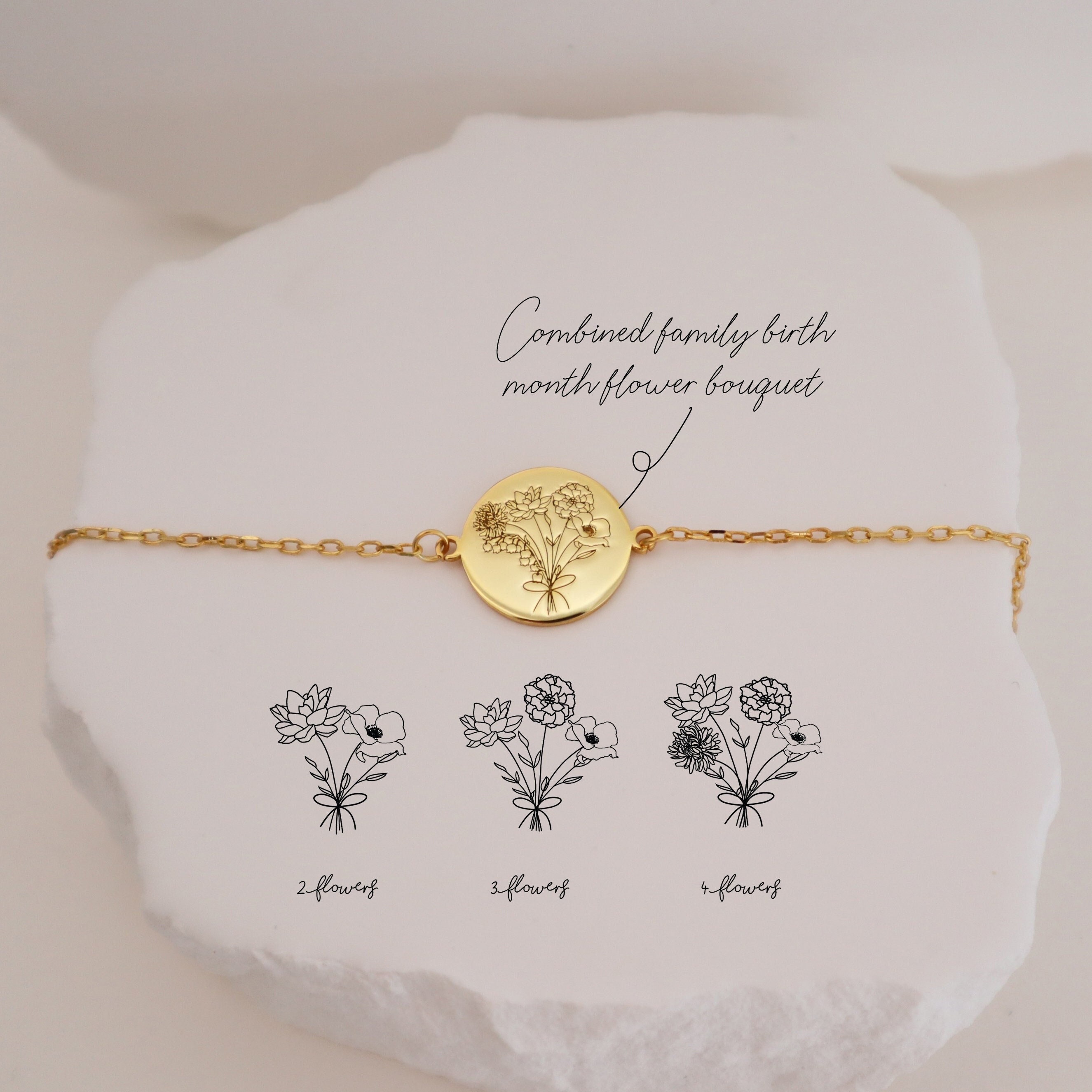 Birth month outlet flower bracelet