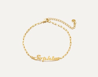 Name Bracelet in Minimal Link • Custom Name Jewelry • Perfect Gift for Her • Personalized Gift • Gift for Her