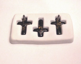 Perfect-hole 3 2.5x1.5 Crosses Glass Fusing Mold, Heavy Duty Frit