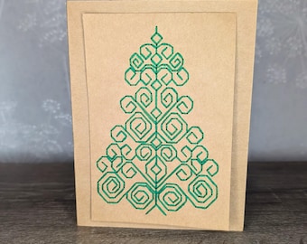 Christmas Tree Hand Embroidery Cardstock Pattern