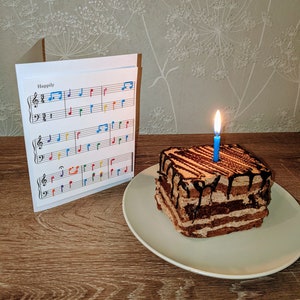 Patrón de bordado a mano Feliz Cumpleaños, partitura, ¡ideal para un bordador principiante y/o músicos!